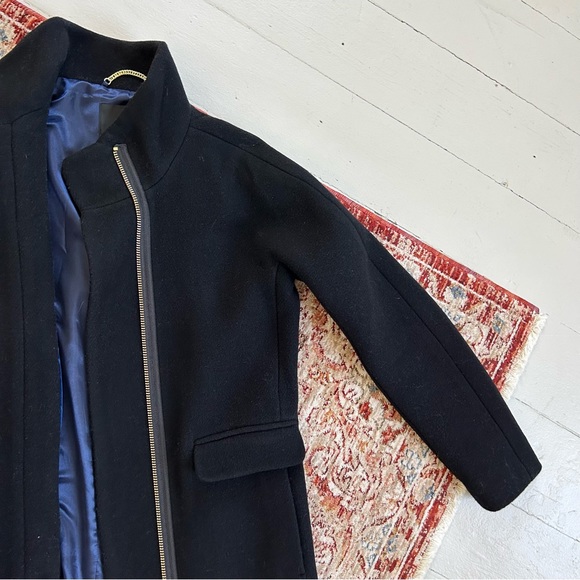 J. Crew Black Cocoon Coat in Italian stadium-cloth wool blend - Picture 6 of 10